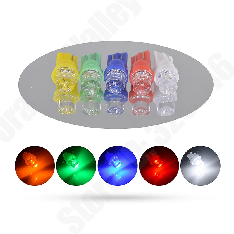 

100Pcs Car led T10 W5W 168 194 501 1 LED Auto Wedge Light Side Dashboard Number Plate Lamp Bulb DC12V