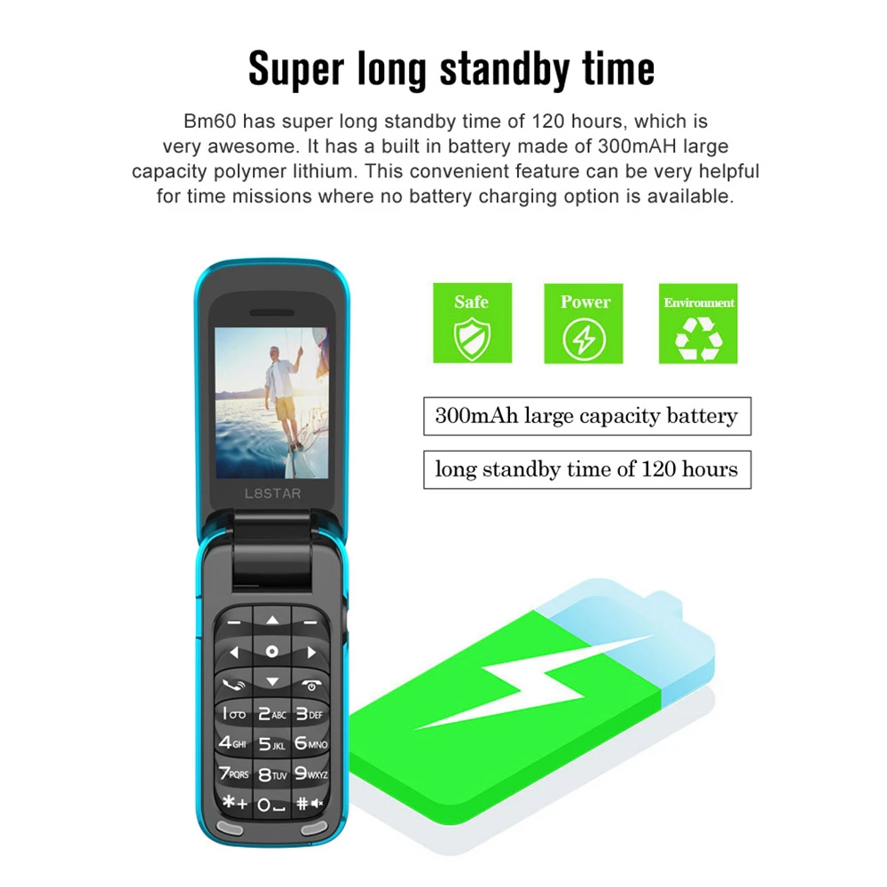 L8star BM60 мини флип Музыка мобильный телефон Bluetooth Dial SIM + TF карты MP3 FM радио волшебный