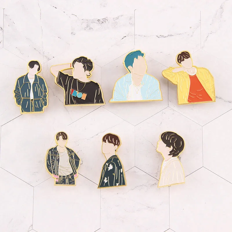 

Модные простые и популярные украшения для мальчиков Kpop Bangtan, аксессуары для студенческого рюкзака, бутиковые поклонники, подарок