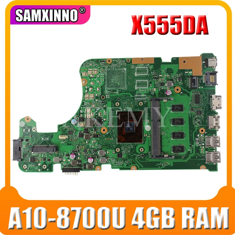 SAMXINNO для For Asus X555 X555YA X555YI X555D X555DG X555DA Laotop материнская плата с A10 8700U 4 Гб оперативной