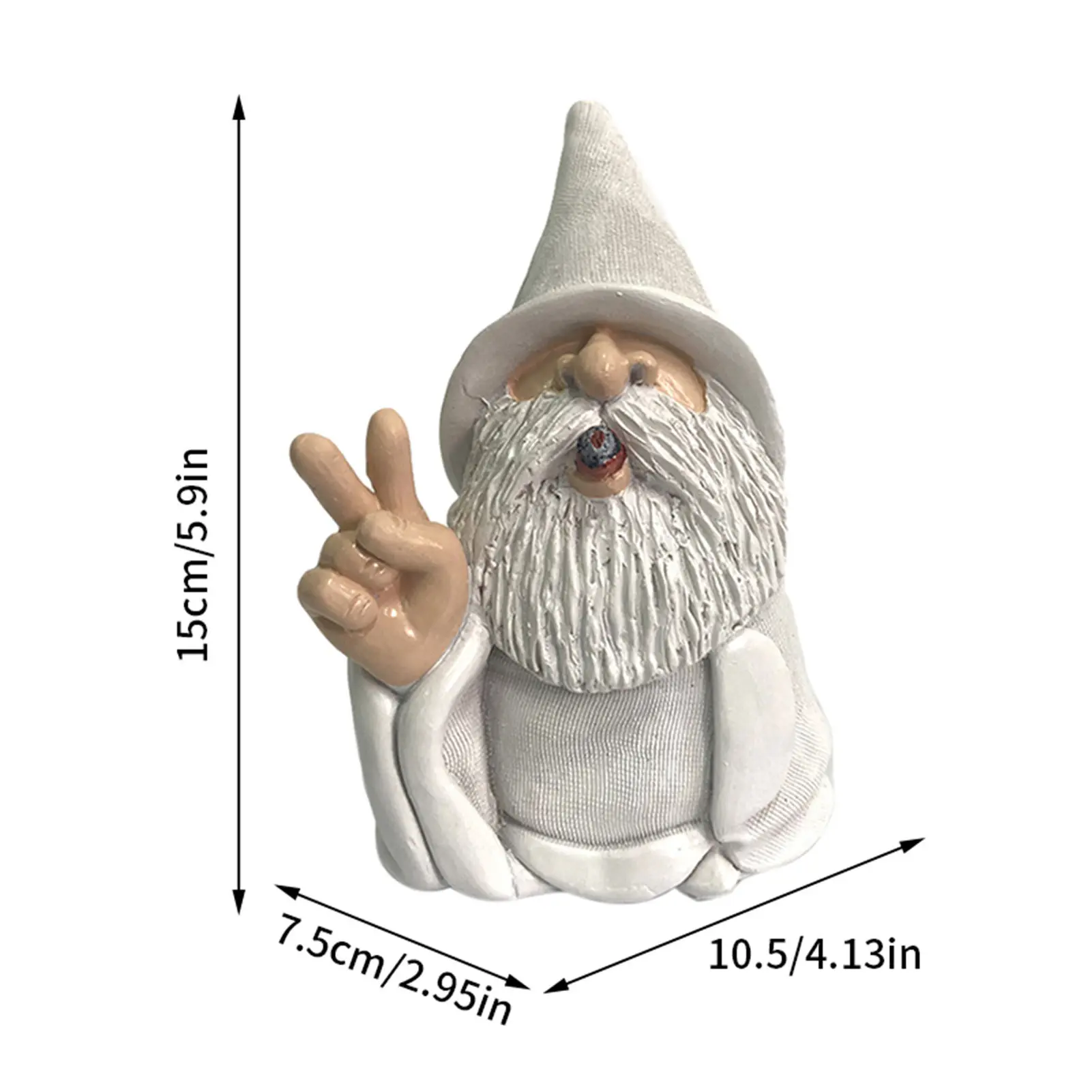 

Funny Resin Figurines Garden Gnome White Beard Dwarf Garden Decoration Statue Gnome Decoration Villa Home Figurines Decoartion