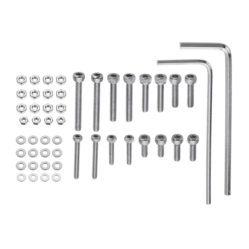 

203F 50pcs M2.5 Universal-Turntable Headshell Cartridge Mounting Kit Stainless Steel Bolts Screws Nuts Set Case