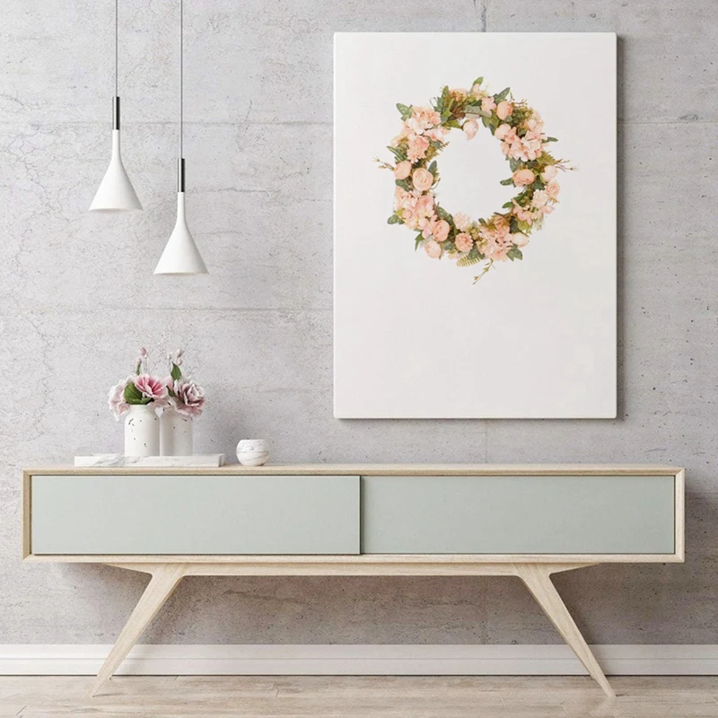 Лучший искусственная Камелия гортензии венок весенний для входная дверь стены