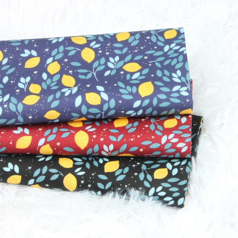 

Yellow Series Lemon Printing Cotton Twill Fabric Woven 100% Pure Cotton Material Fabric For Home Textile Bedding Wall Decoration