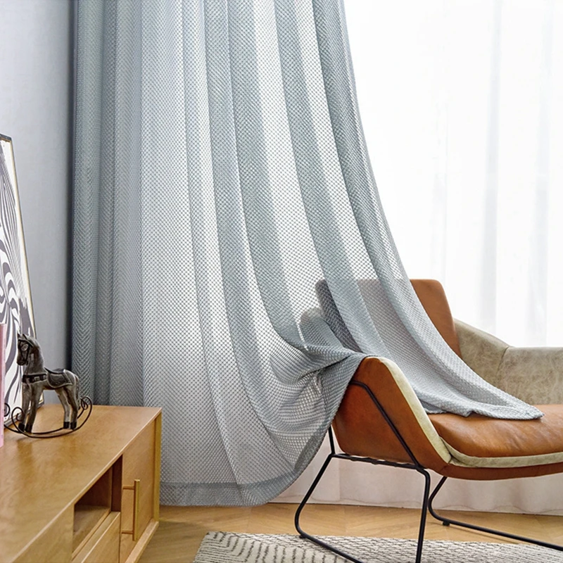 Nordic серый геометрический полые затемняющие шторы для Гостиная нежной вуали окна