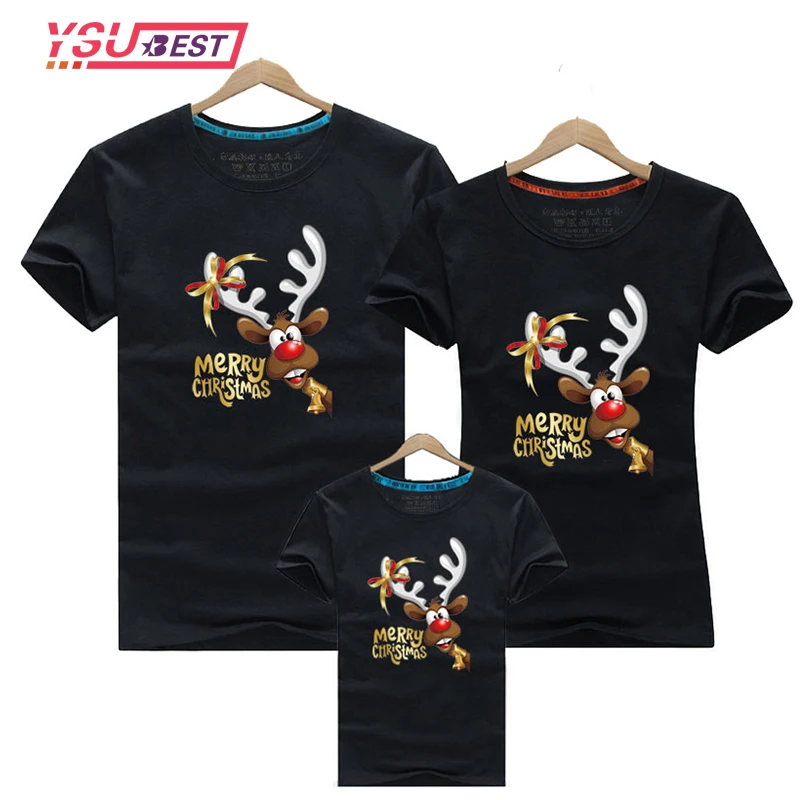 

Christmas Family Look T-Shirt Outfits Family Clothes Deer New Year Matching Outfits Father Mother Son Daughter Mom Me Clothes
