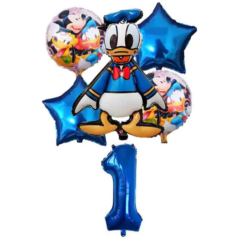 6 шт Дональд Дак воздушные шары Happy День рождения украшения Baby Shower поставки