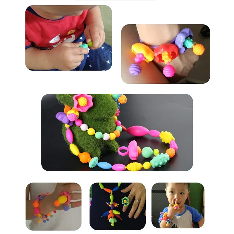 

Kids Jewelry Making Kit for Girls Toys Snap Beads Art and Craft DIY Bracelets Necklace Hairband and Rings Toy