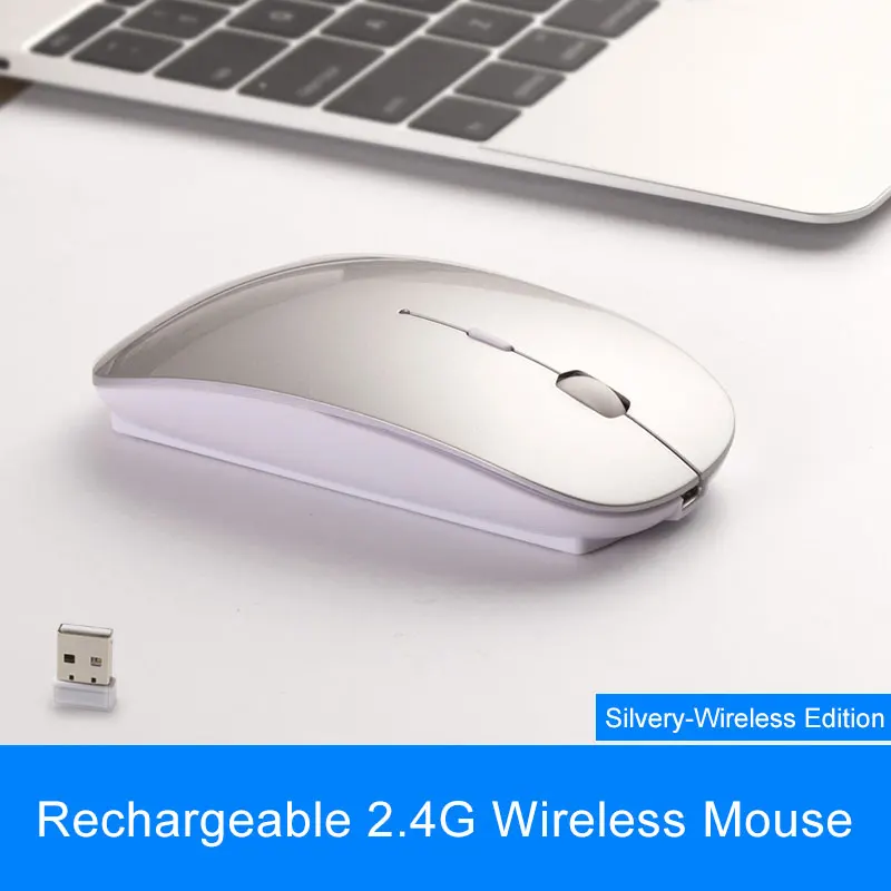 Беспроводная мышь, usb-приемник, перезаряжаемая мышь для xiaomi/Dell/Hp/lenovo/acer/Asus, бесшумная Bluetooth мышь для компьютера, ноутбука, ПК