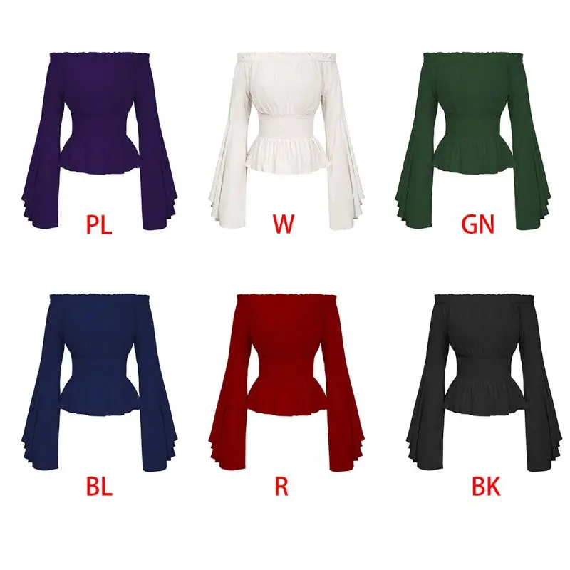 Женский костюм в готическом стиле блузка ренессанс с расклешенными рукавами и