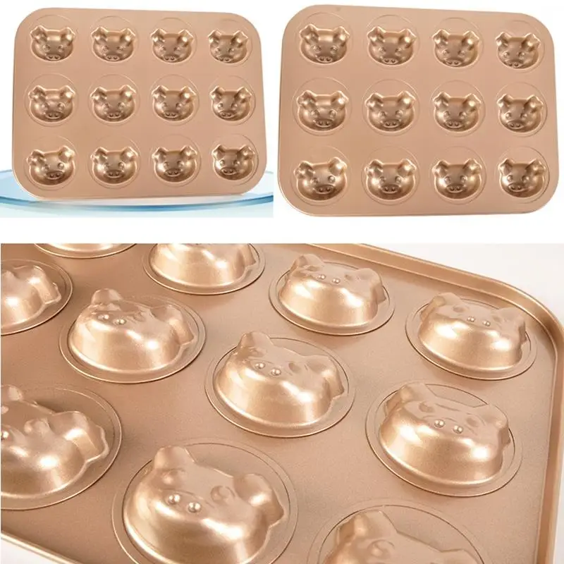 

Metal Donut Pan 12-cavity Pig Design Doughnut Baking Pan DIY Non-Stick Kitchen Bagel Mold for cocina Baking Bakware Tools