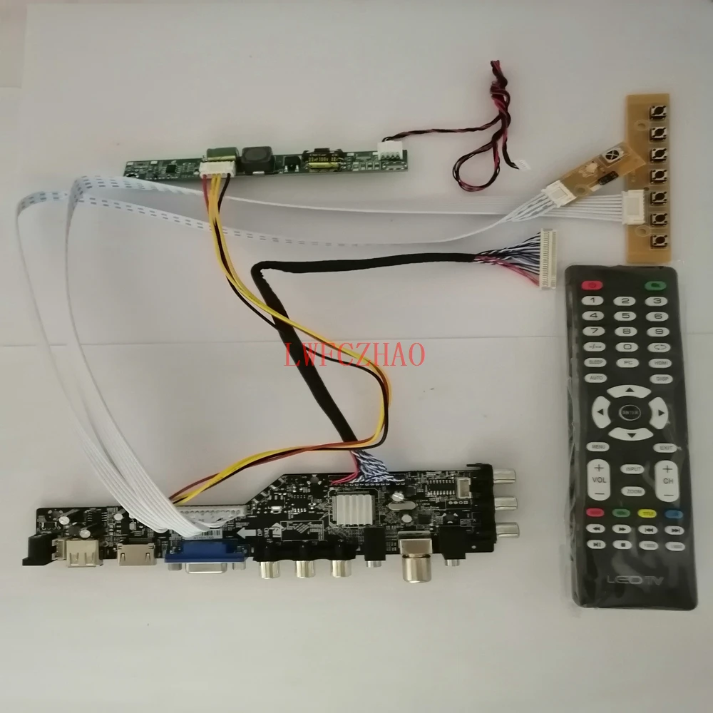 DVB T2/T C 3663 ТВ монитор комплект для LM230WF3 ЖК дисплей светодиодный Экран HDMI + VGA USB