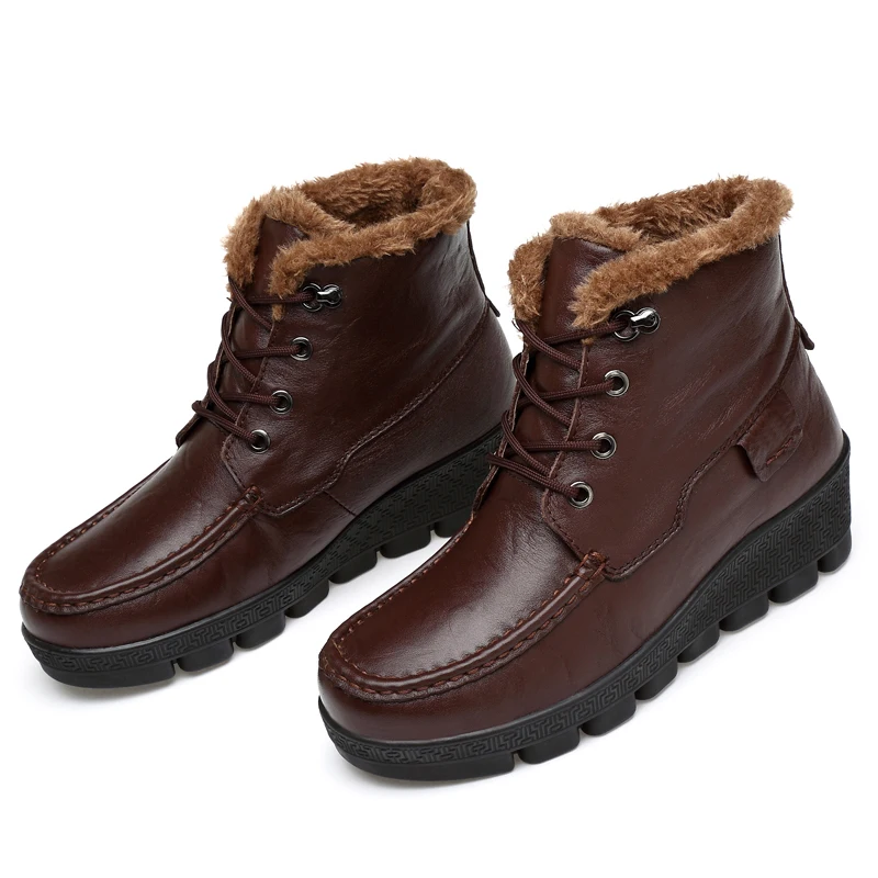 2019 женские зимние ботинки высокого качества ботильоны из натуральной кожи