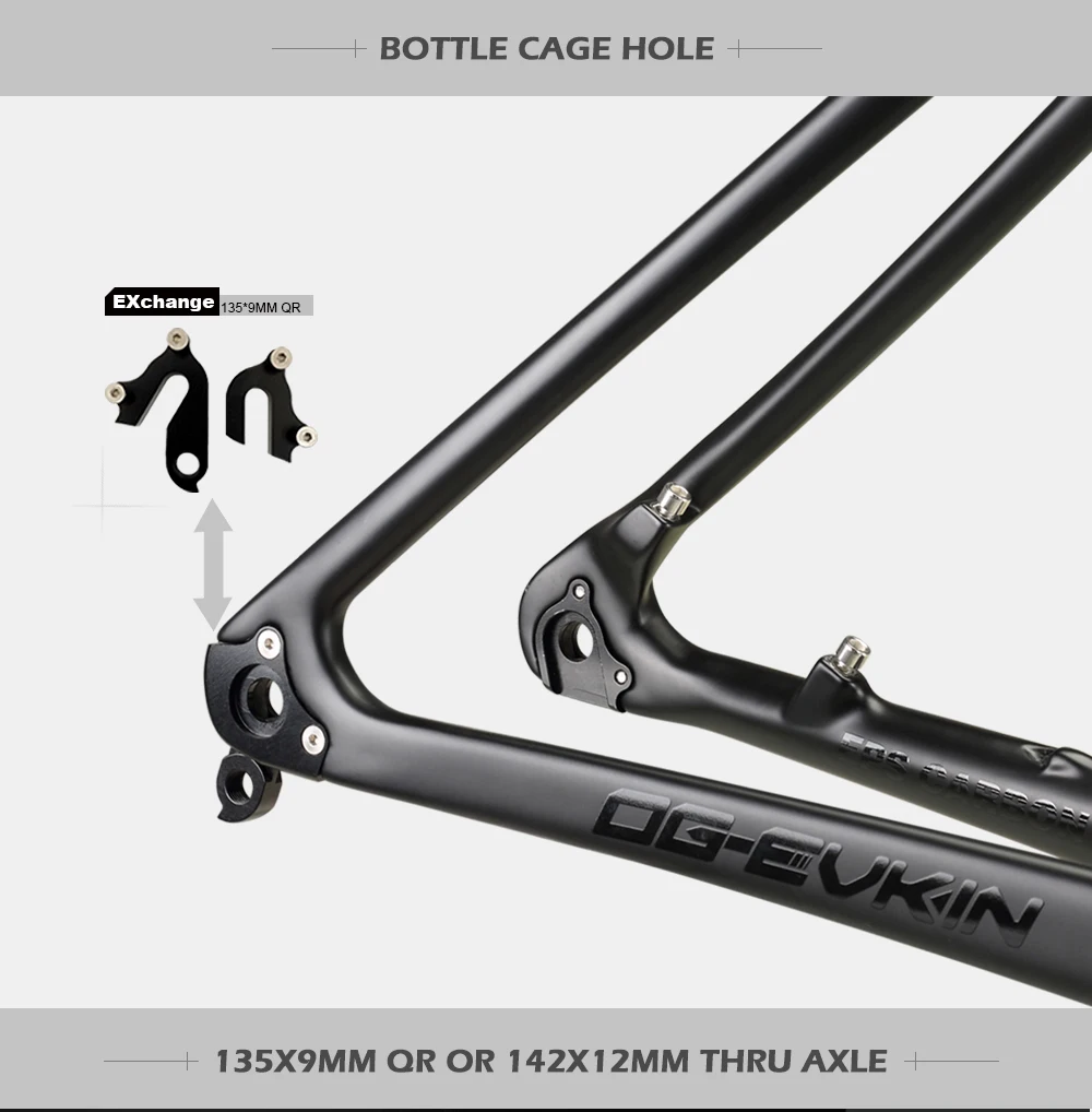 OG-EVKIN CF-052 135x9 мм QR или 142x12 мм через ось 29er MTB карбоновая велосипедная Рама дисковая рама карбоновая для горного велосипеда BB92 велосипедная Рама