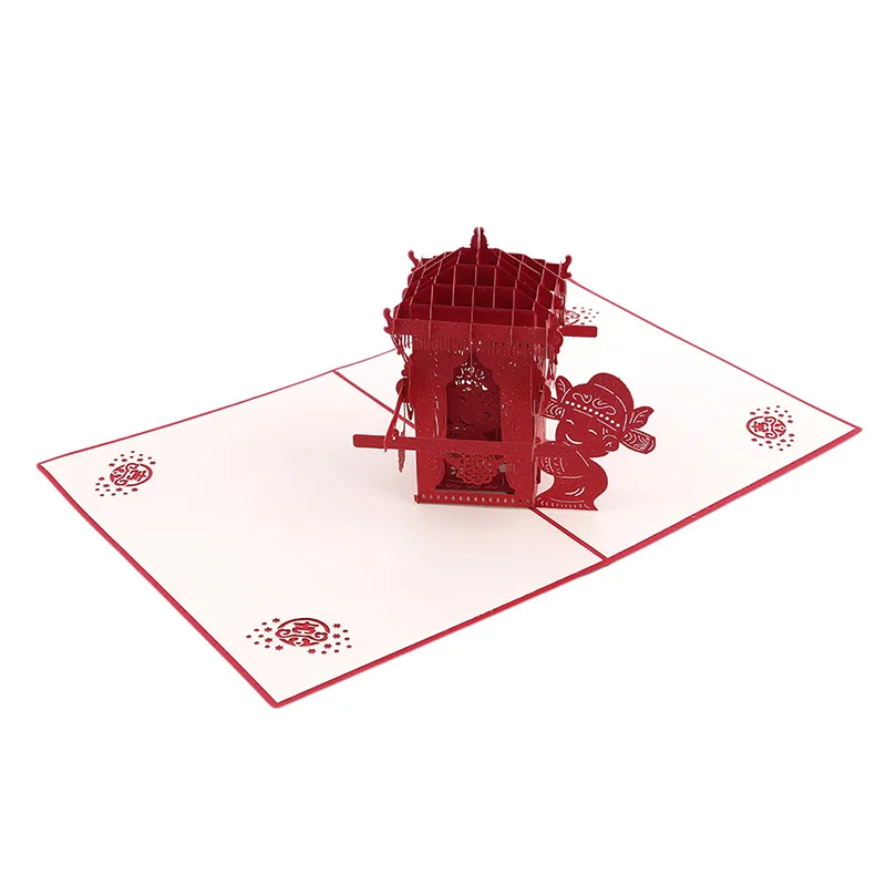 Свадебные лазерная резка карт конверт Почтовые открытки резные 3D Pop Up