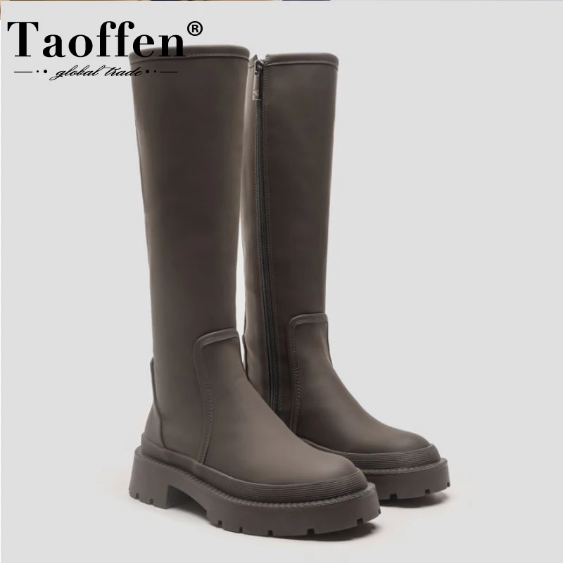 

Женские офисные сапоги Taoffen, зимние сапоги размеров 35-41 на платформе и высоком каблуке, 2022