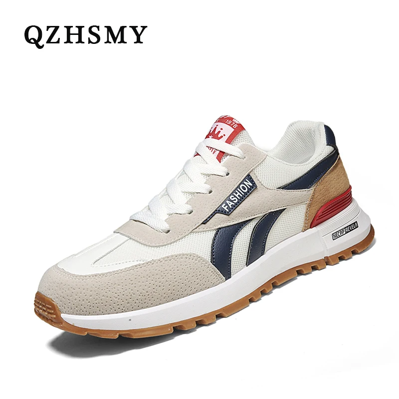 

2021 New Men Causal Shoes High Quality Men's Leather Sneakers Spring Men Casual Light Shoes Lace-up Flats Male Breathable Tenis