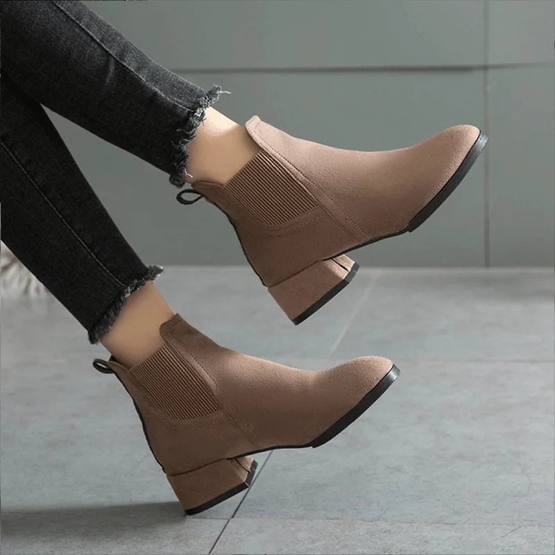 Женские ботильоны Martin без шнуровки с острым носком Осень зима Размеры 35 43