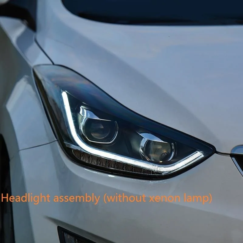Боковой указатель поворота внешний стиль авто Drl светодиодные дневные ходовые части фары автомобильные фары в сборе для hyundai Elantra