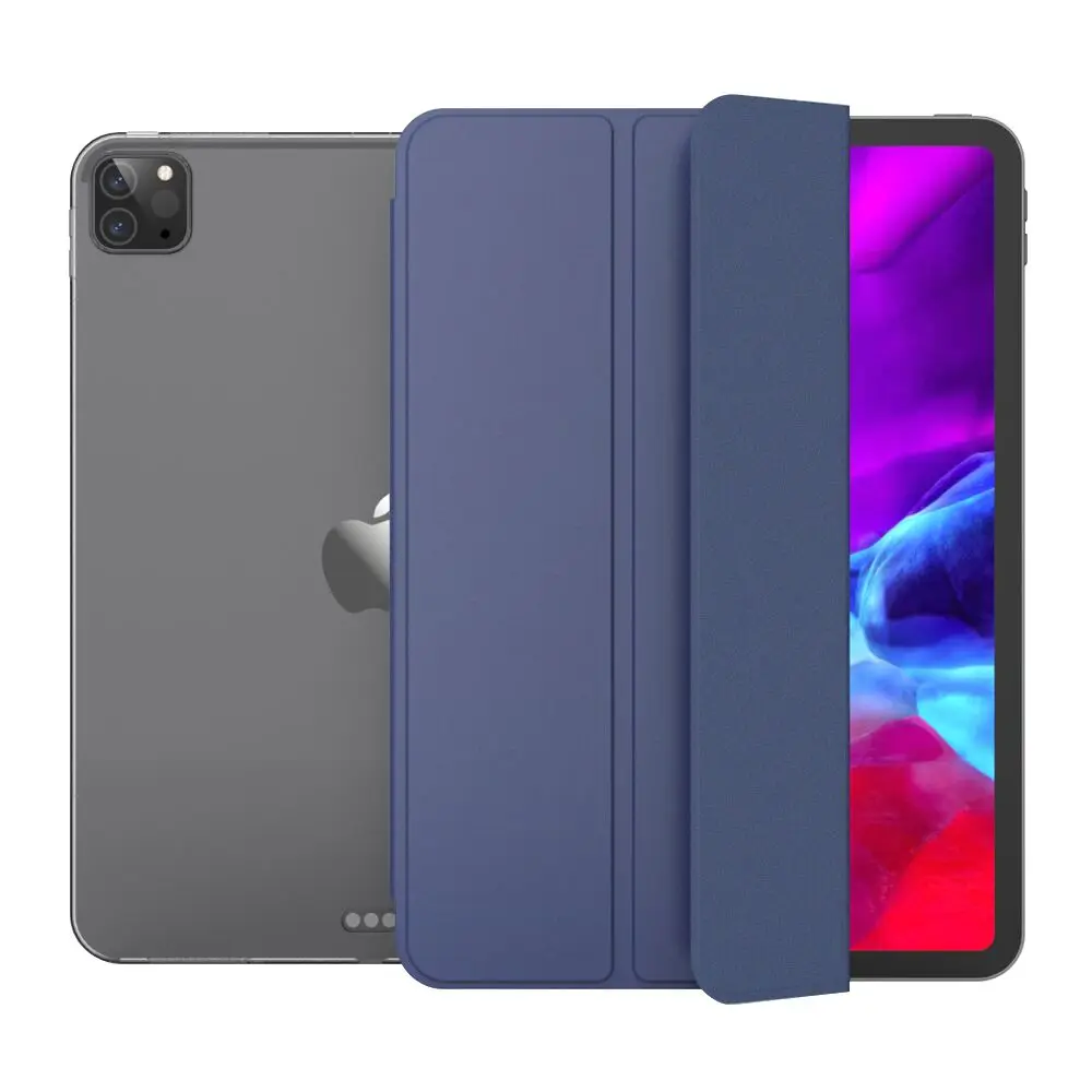 

Case For iPad Pro 12.9 5th 4th Generation Pu Leather Smart Cover Clear TPU Back Tablet Case