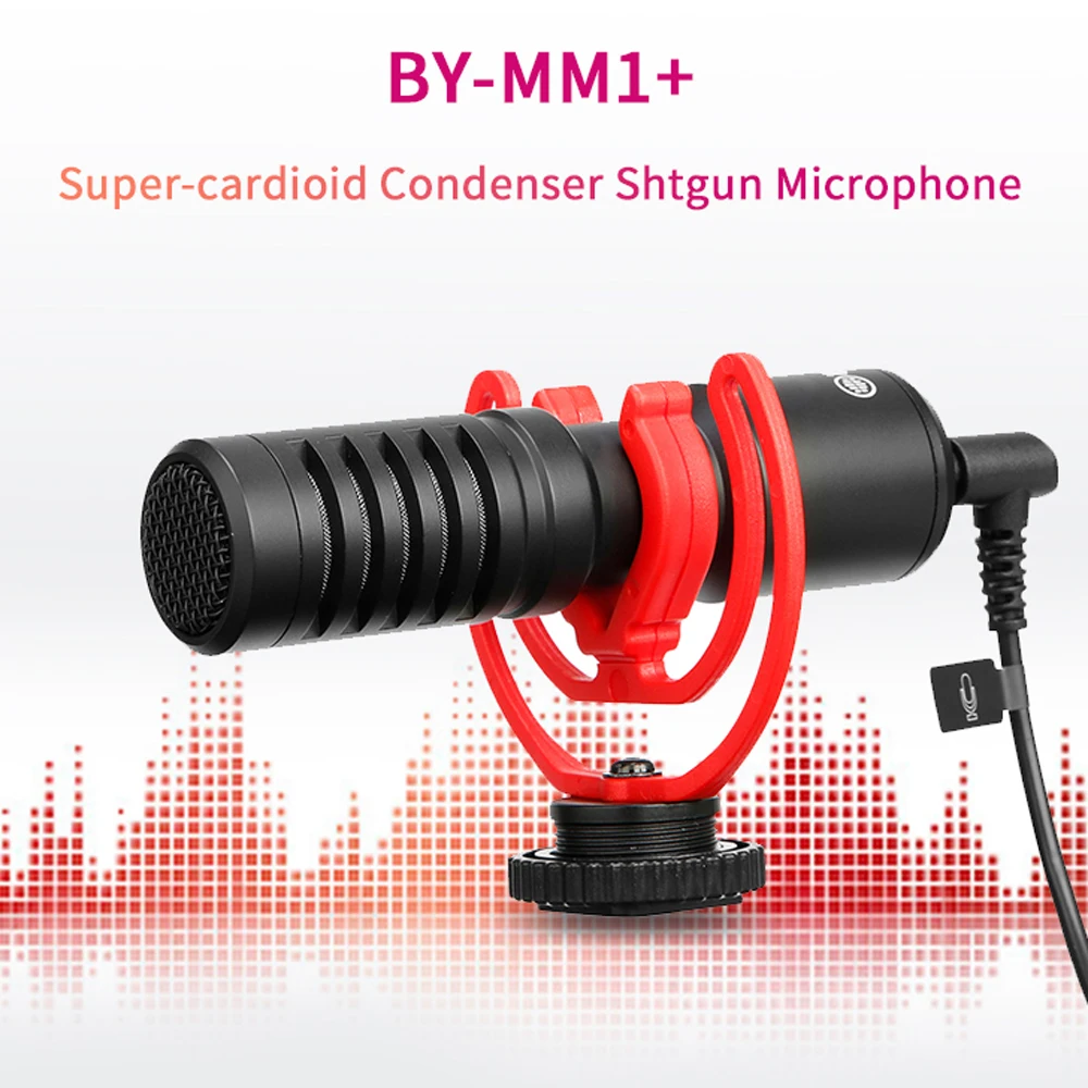 

BOYA BY-MM1+ Super Cardioid Shotgun Microphone 3.5mm Headphone TRS TRRS Output for Smartphone Tablets DSLR Consumer Camcorder PC