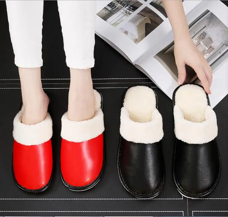 Зимние ботинки из искусственной кожи на толстой подошве для влюбленных | Обувь