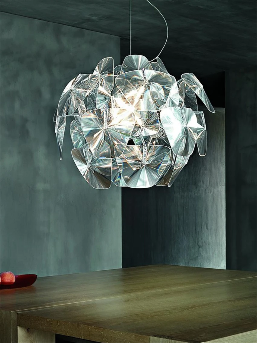

Designer Nordic Diamond PVC Acrylic Pendant Lights Living Room Bedroom Lighting Modern Dining Room Lamp Art Apple Hanging Lights