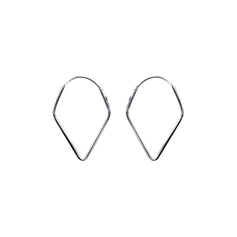 

Real 925 Sterling Silver Simple Geometric Hoop Earrings Cute Square Shape Earrings Hoops for Women Fine Jewelry