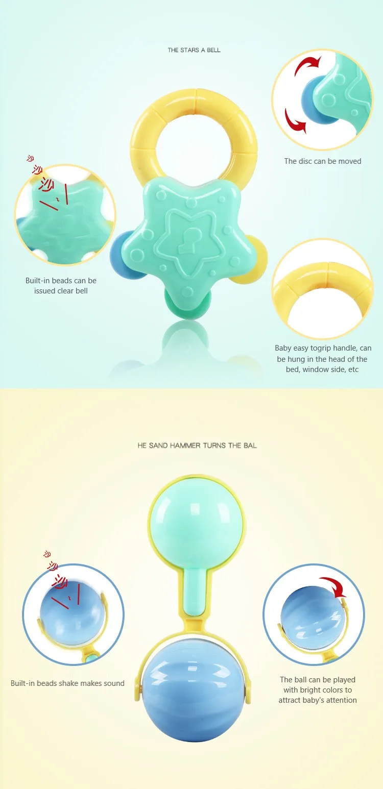 12 шт./компл. детские погремушки 0-12 месяцев Jouet Bebe мультяшная рукоятка Мягкие погремушки Прорезыватель для зубов-погремушка детские развивающие игрушки для новорожденных