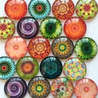 Стеклянный кабошон, Круглые, 20 мм, 25 мм, 10 шт.лот TP-002