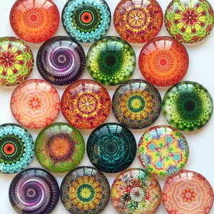 Стеклянный кабошон, Круглые, 20 мм, 25 мм, 10 шт.лот TP-002