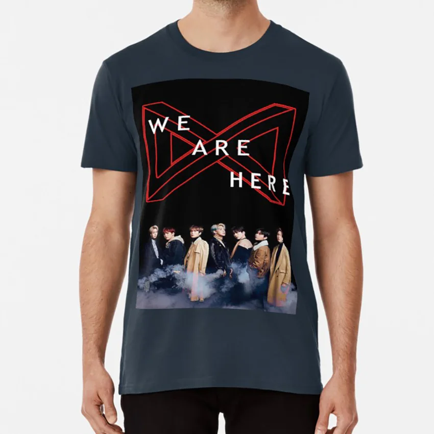 Monsta X We Are Here World Tour 2020 футболка с изображением Monstax Mx Mxinatl Monstainatl Kpop Wearehere2019|Мужские