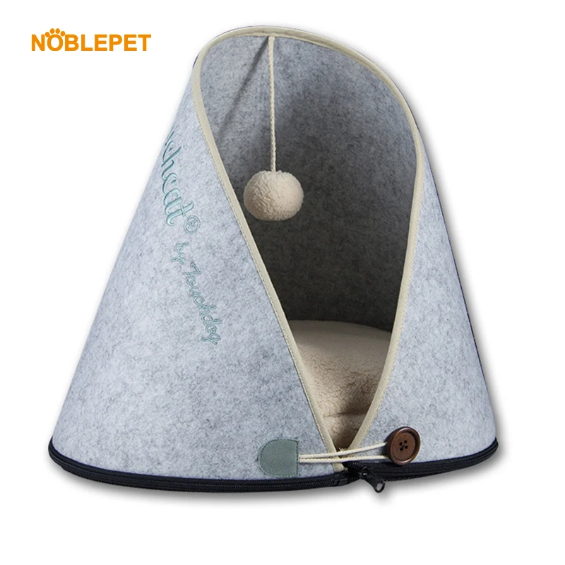 Новый Забавный для домашнего котика щенок конический Войлок Ткань Спящая