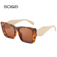 soei fashion square sunglasses women candy color shades uv400 retro men trending cat eye leopard beige sun glasses