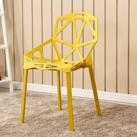 Простой пластиковый стул с вырезами, Скандинавская мебель, обеденный стул, офисный стол, стул для отдыха, приема, кофе, компьютера - изображение