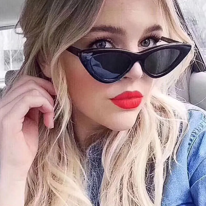 Q Женские винтажные солнцезащитные очки треугольные классические модные кошачий