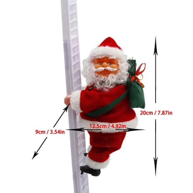 

Lovely Christmas Santa Electric Climbing Ladder Santa Claus Christmas Ornament Decoration Party Kids Gifts