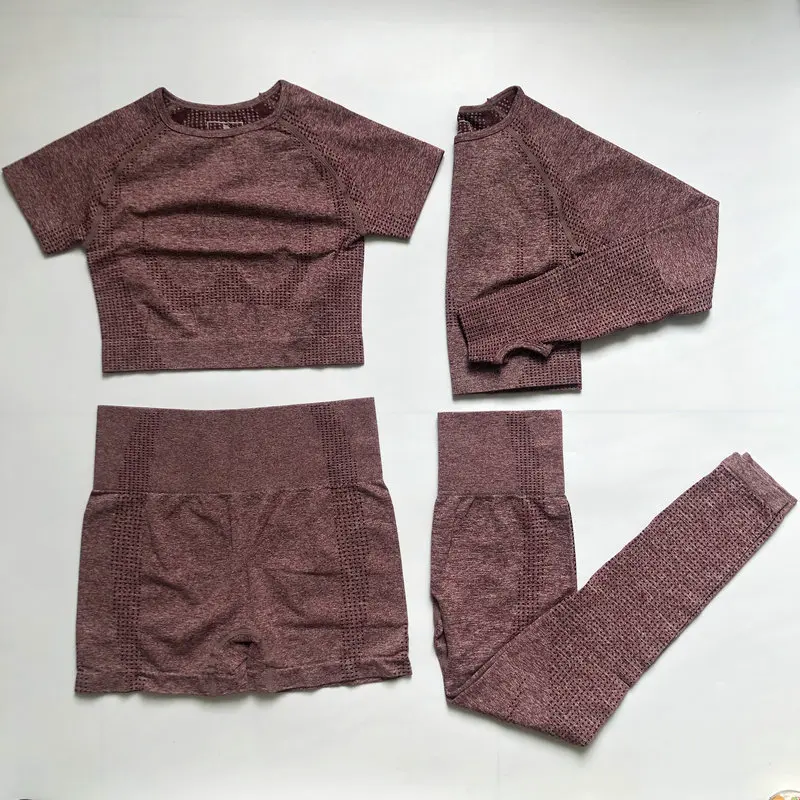 Женские спортивные костюмы для фитнеса бесшовный комплект йоги одежда