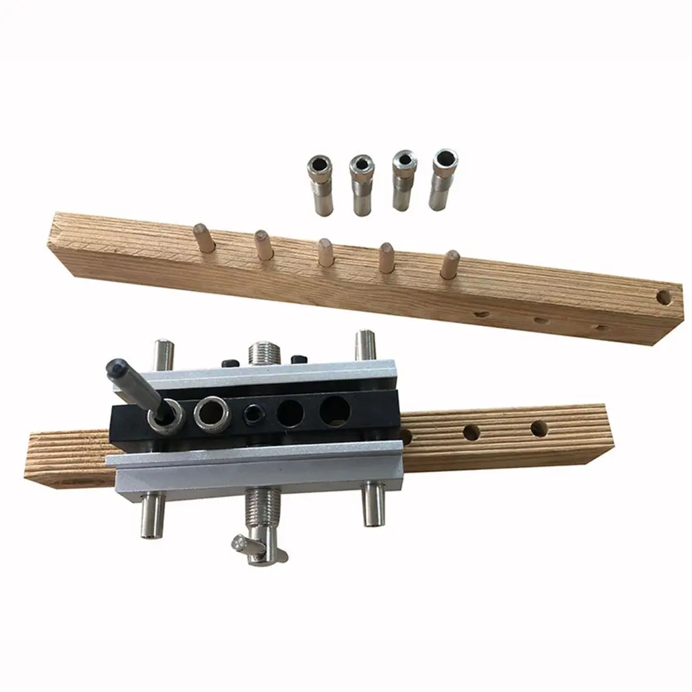 

Alloy Vertical Pocket Hole Jig Woodworking 6/8/10/11/12mm Drilling Locator Wood Dowelling Self Centering Drill Guide Kit