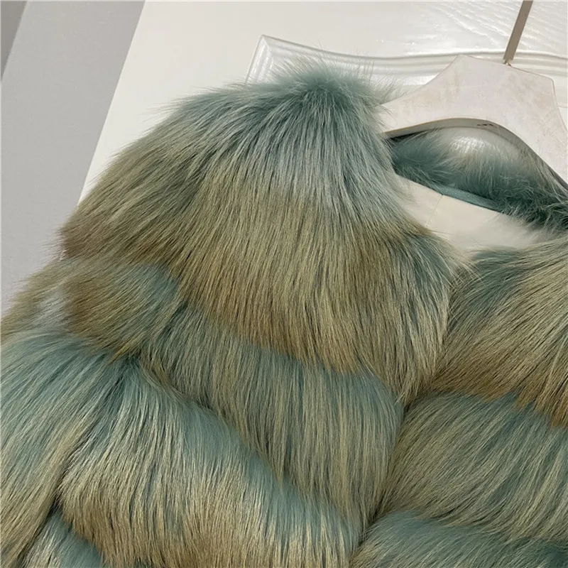 

New Natural Fox Fur Coat Women's Real Fur Jacket Genuine Leather Fur Overcoat Fashion Best Furs