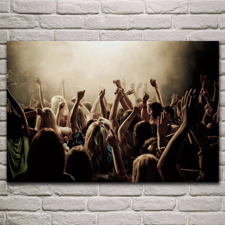 Концертная музыка толпы страсть люди руки вверх Декор для гостиной украшение