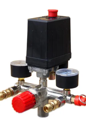 Клапан давления воздушного компрессора, переключатель, регулятор сброса коллектора, манометры 90-120PSI, 230-220 В, кронштейн из алюминиевого сплава