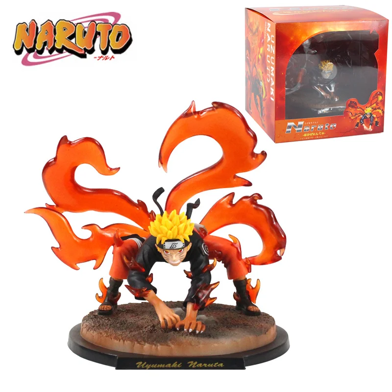 

Naruto 20cm GK Action Figure Kyuubi Form Statue Anime Uzumaki Narutos PVC Action Anime Shippuden Kurama Collectible Model Toys