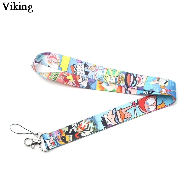 Шнурки с мультяшным научным принтом для ключей удостоверения личности шейного