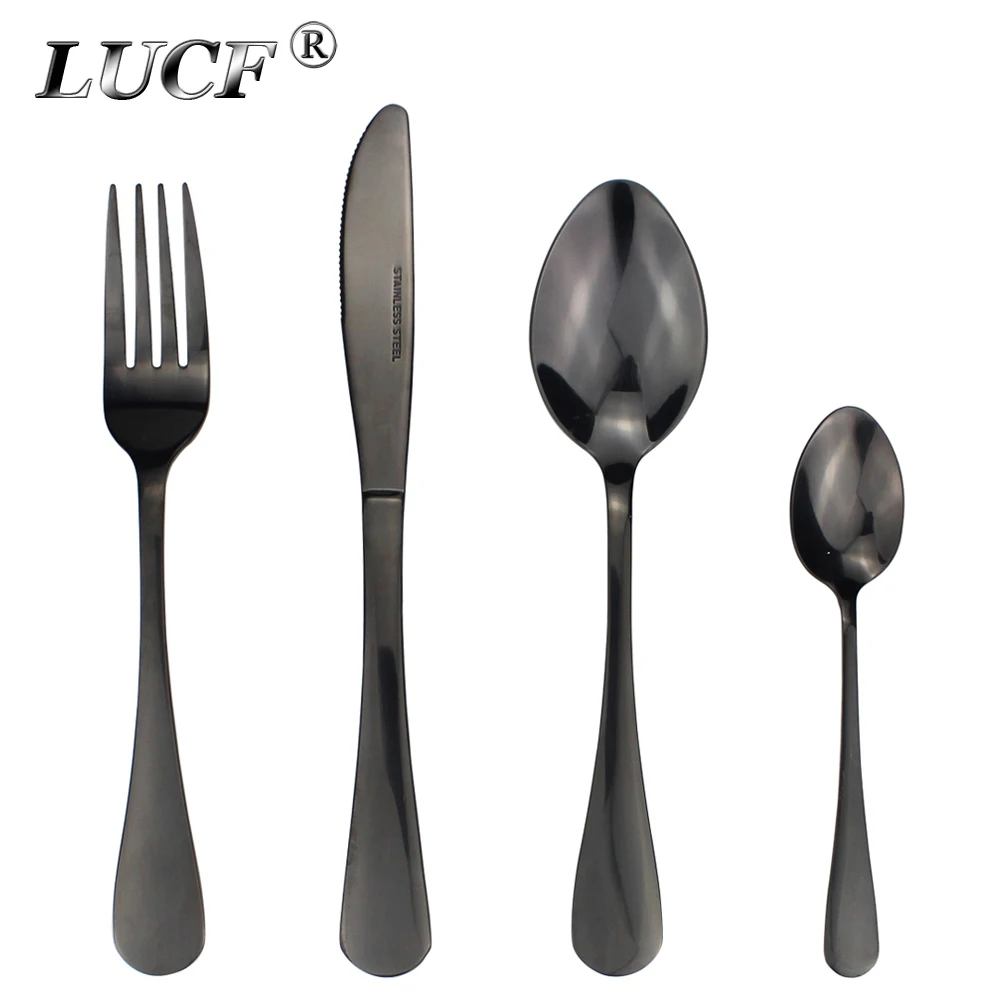 LUCF Модный Западный набор столовых приборов из нержавеющей стали 4 в 1 Набор яркая