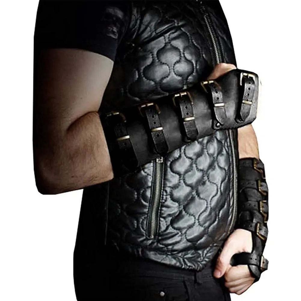 

Black/Brown Hand Brace Leather Carpal Tunnel Wrist Brace Steampunk Gloves Renaissance Costume Assecories For Man