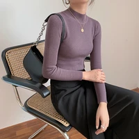 winter turtleneck pullovers new basic knitted women autumn primer shirt long sleeve slim fit tight sweater