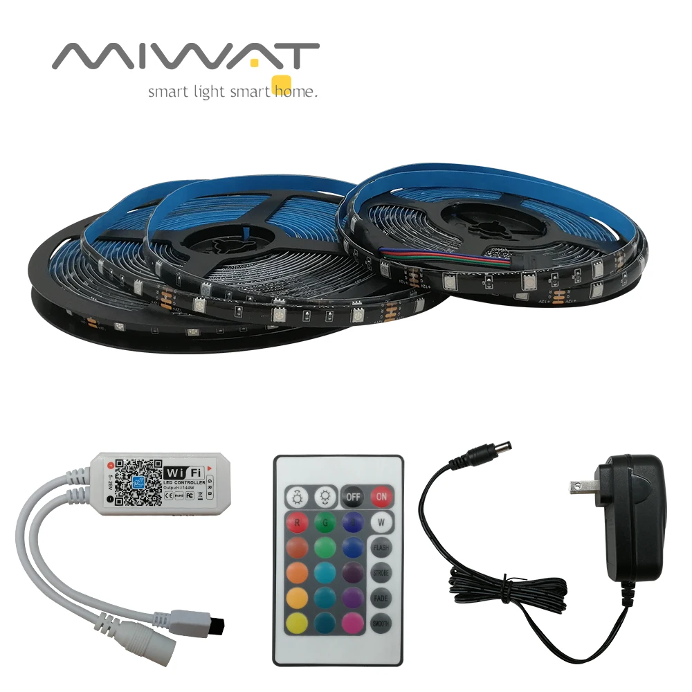 Светодиодная лента SMD5050 RGB с дистанционным управлением Wi Fi и Bluetooth комплект из