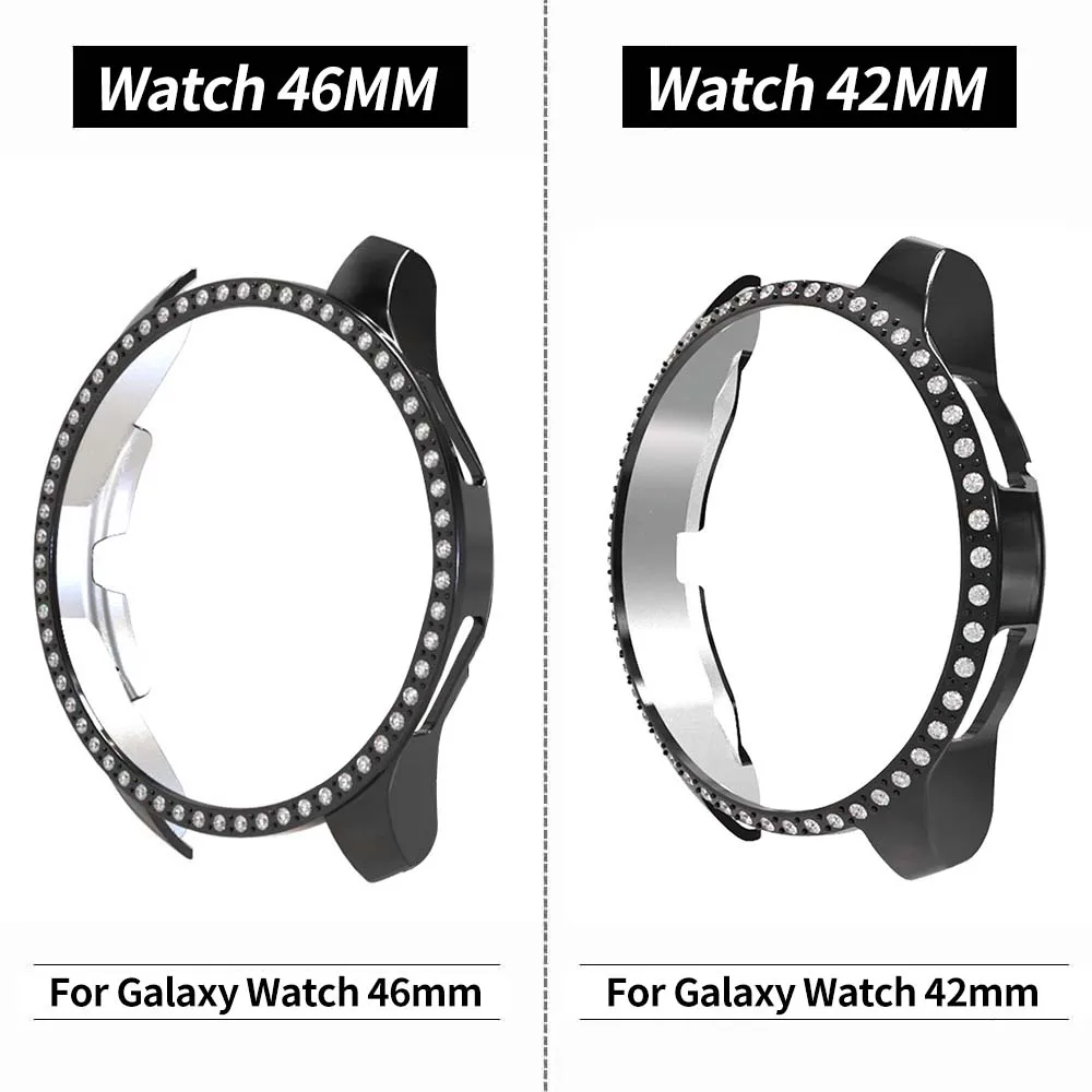 Женский Алмазный ПК Защитный чехол для samsung Galaxy Watch 42 мм 46 мм Чехол легкий бампер для gear S3 тонкий корпус аксессуары
