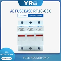 ac 1pc 3p fuse base 690v 63a with led light matching fuse 14x51mm r016 only fuse base rt18 63x